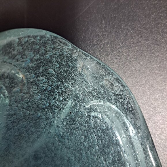 Murano Light Blue Bubble Art Glass Trinket Bowl - Picture 8 of 13